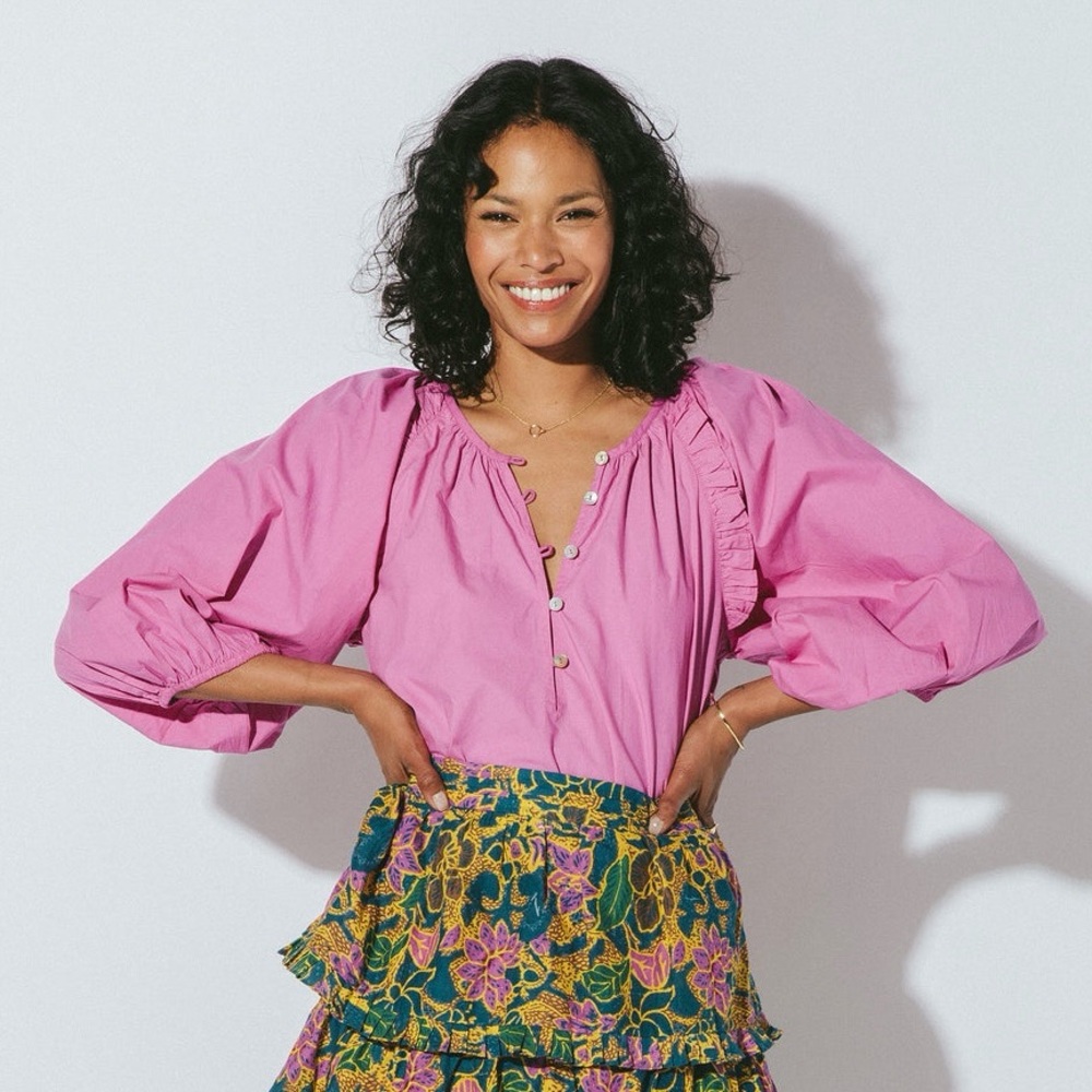 Cleobella Jess Blouse Purple Medium Organic Cotton